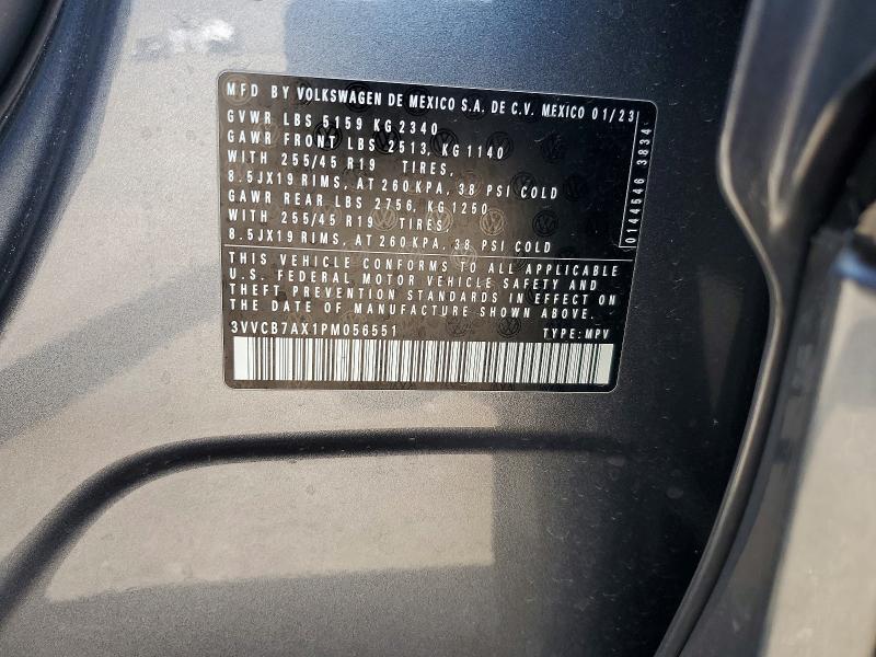 51588056 :رقم المزاد ، 3VVCB7AX1PM056551 vin ، 2023 Volkswagen Tiguan مزاد بيع