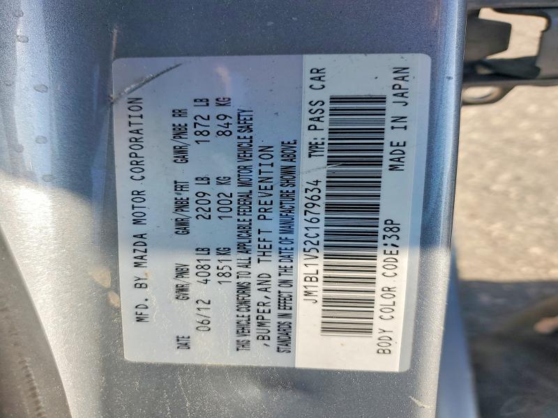 2012 Mazda 3 მანქანა იყიდება აუქციონზე, vin: JM1BL1V52C1679634, აუქციონის ნომერი: 49787776