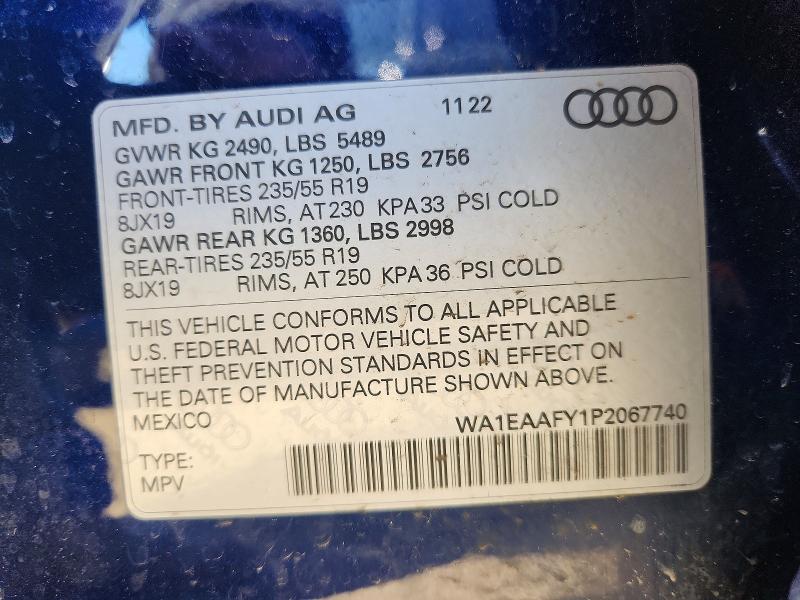 Продаж на аукціоні авто 2023 Audi Q5, vin: WA1EAAFY1P2067740, номер лоту: 49473066
