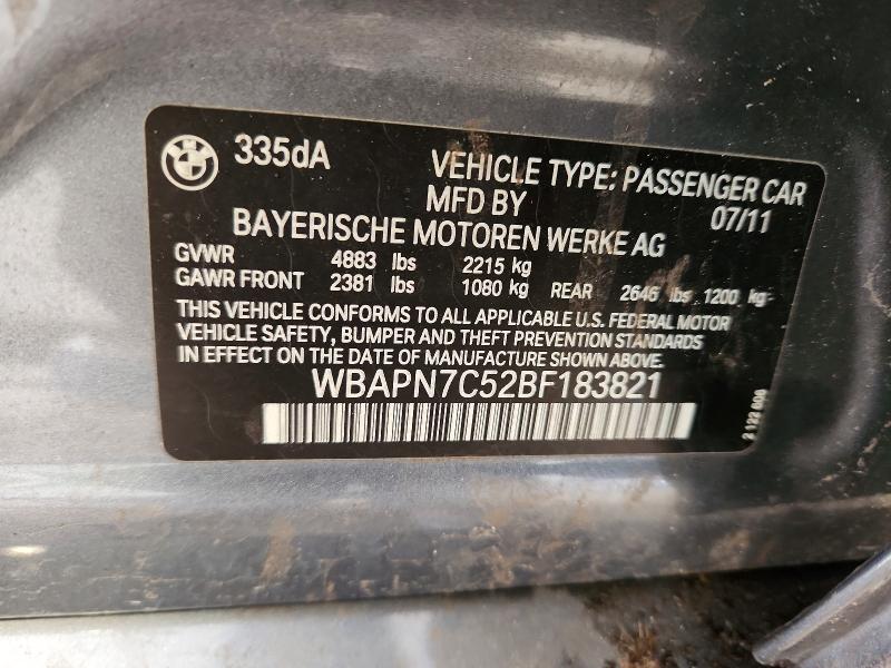 Aukcja sprzedaży 2011 Bmw 335, vin: WBAPN7C52BF183821, numer aukcji: 49053026