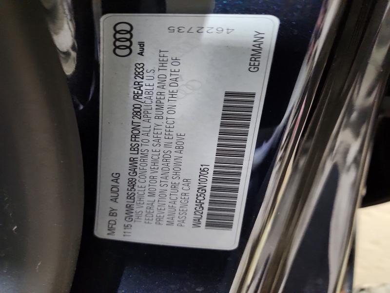 49877796 :رقم المزاد ، WAU2GAFC5GN107051 vin ، 2016 Audi A7 مزاد بيع