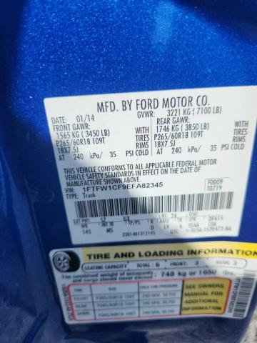 2014 Ford F150 მანქანა იყიდება აუქციონზე, vin: 1FTFW1CF9EFA82345, აუქციონის ნომერი: 50573976