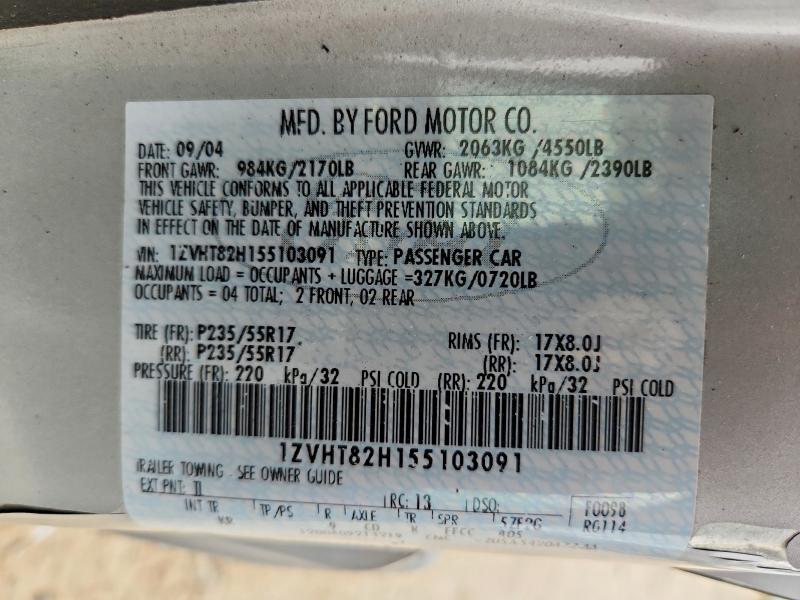 Aukcja sprzedaży 2005 Ford Mustang, vin: 1ZVHT82H155103091, numer aukcji: 51674496