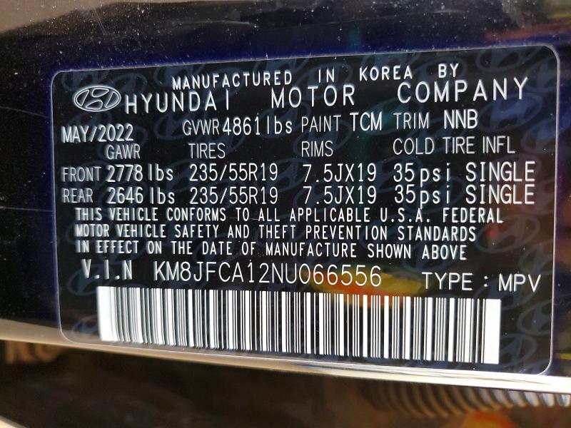 Продаж на аукціоні авто 2022 Hyundai Tucson, vin: KM8JFCA12NU066556, номер лоту: 46782056