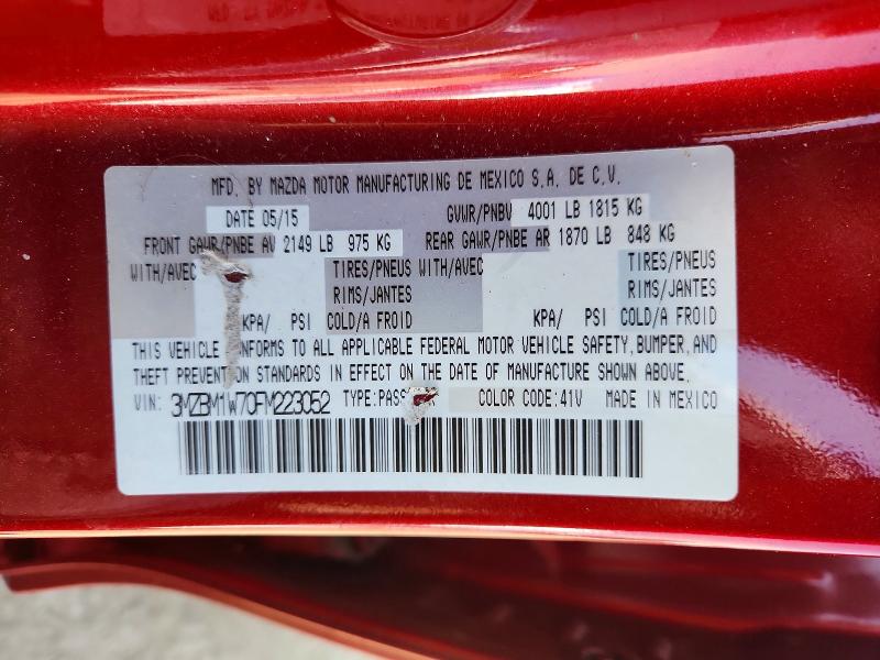 Продажа на аукционе авто 2015 Mazda 3, vin: 3MZBM1W70FM223052, номер лота: 49938146