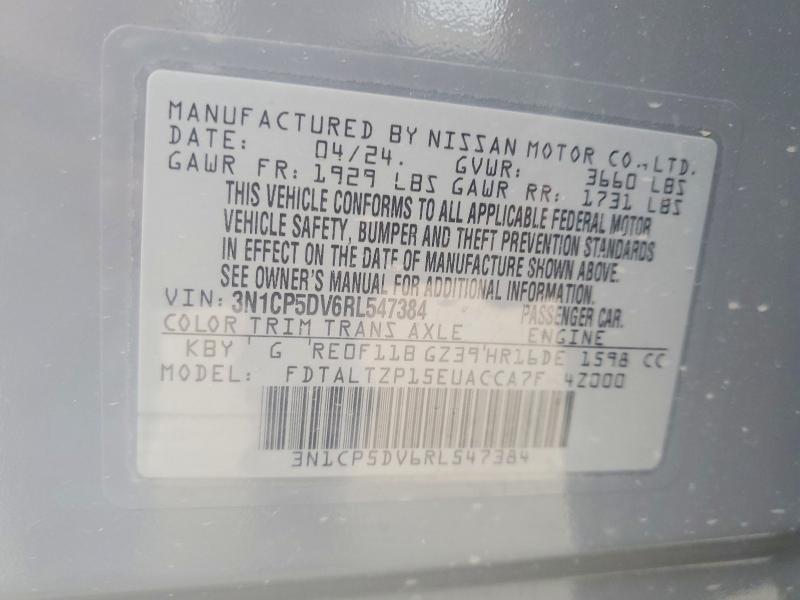 Aukcja sprzedaży 2024 Nissan Kicks, vin: 3N1CP5DV6RL547384, numer aukcji: 49844186