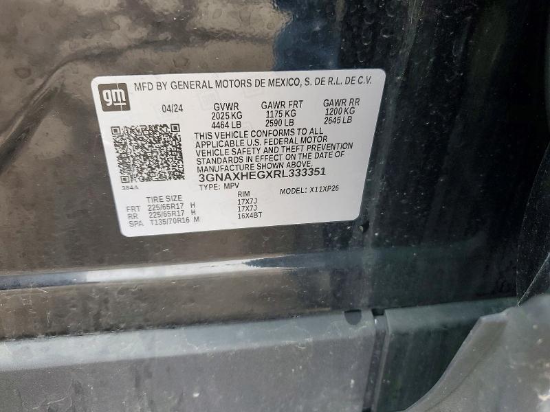Продаж на аукціоні авто 2024 Chevrolet Equinox, vin: 3GNAXHEGXRL333351, номер лоту: 50113976