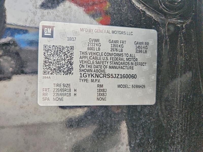 51443816 :رقم المزاد ، 1GYKNCRS5JZ160060 vin ، 2018 Cadillac Xt5 مزاد بيع