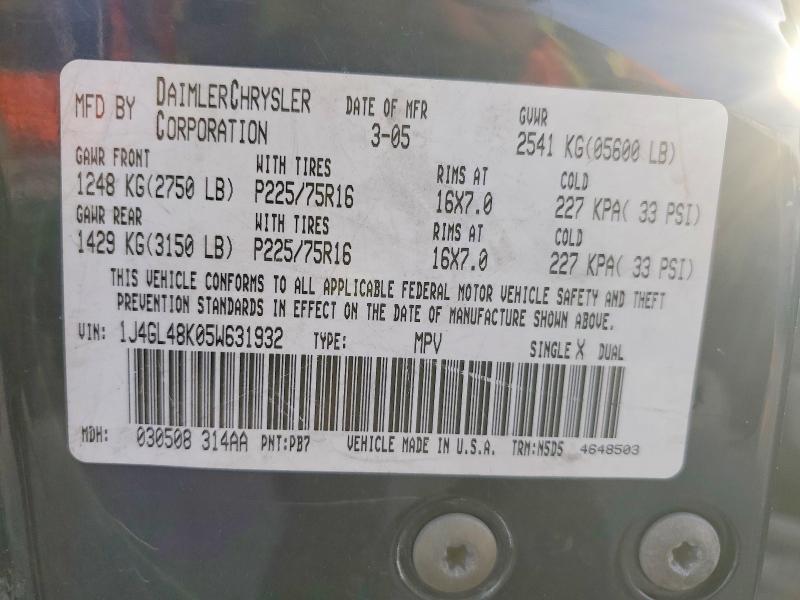Продаж на аукціоні авто 2005 Jeep Liberty, vin: 1J4GL48K05W631932, номер лоту: 48856946