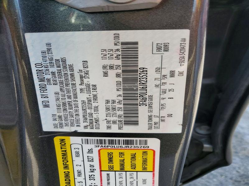 Aukcja sprzedaży 2018 Ford Fusion, vin: 3FA6P0LU6JR235269, numer aukcji: 51132196