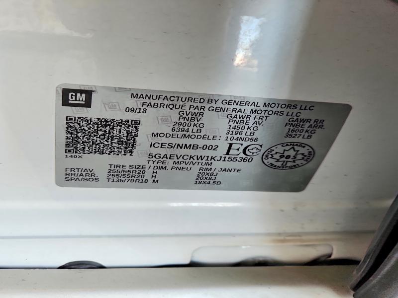 Aukcja sprzedaży 2019 Buick Enclave, vin: 5GAEVCKW1KJ155360, numer aukcji: 48900436
