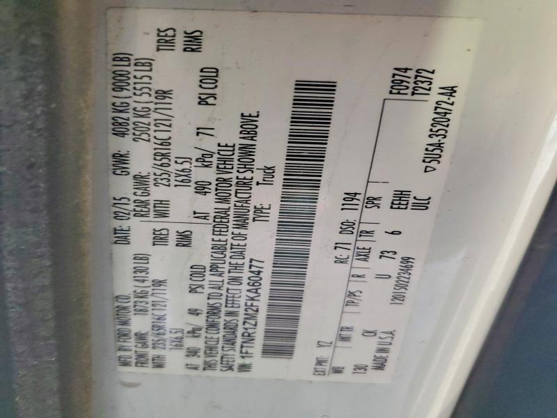 Aukcja sprzedaży 2015 Ford Transit, vin: 1FTNR1ZM2FKA60477, numer aukcji: 50097846