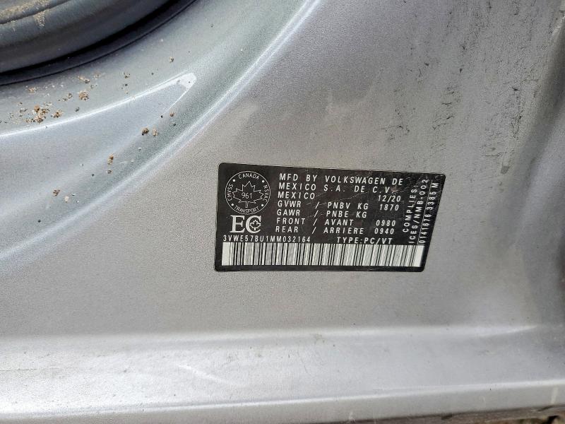 Продаж на аукціоні авто 2021 Volkswagen Jetta, vin: 3VWE57BU1MM032164, номер лоту: 51720916