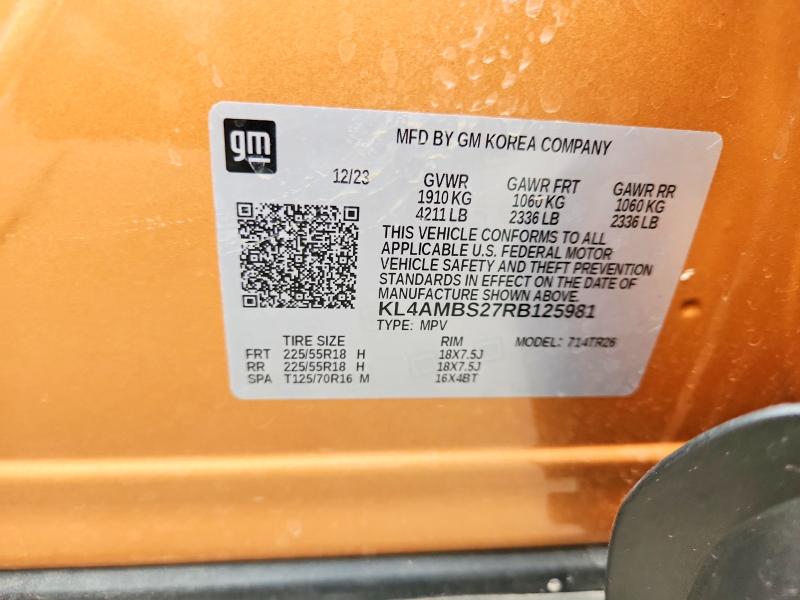49713026 :رقم المزاد ، KL4AMBS27RB125981 vin ، 2024 Buick Encore Gx مزاد بيع