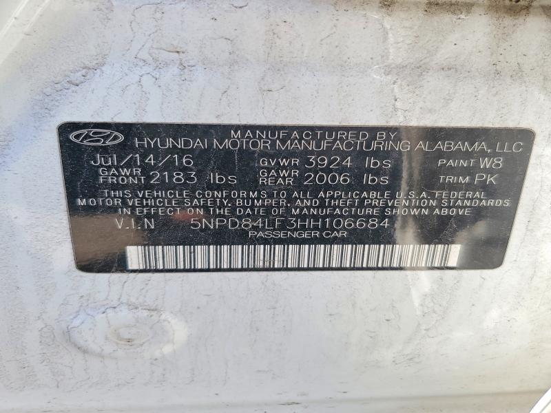 Продаж на аукціоні авто 2017 Hyundai Elantra, vin: 5NPD84LF3HH106684, номер лоту: 51303706