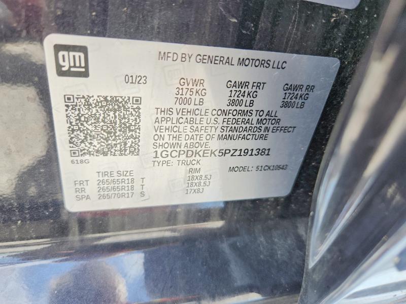 2023 Chevrolet Silverado მანქანა იყიდება აუქციონზე, vin: 1GCPDKEK5PZ191381, აუქციონის ნომერი: 50744746