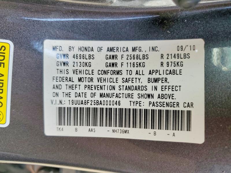 Aukcja sprzedaży 2011 Acura Tl, vin: 19UUA8F25BA000046, numer aukcji: 49505856