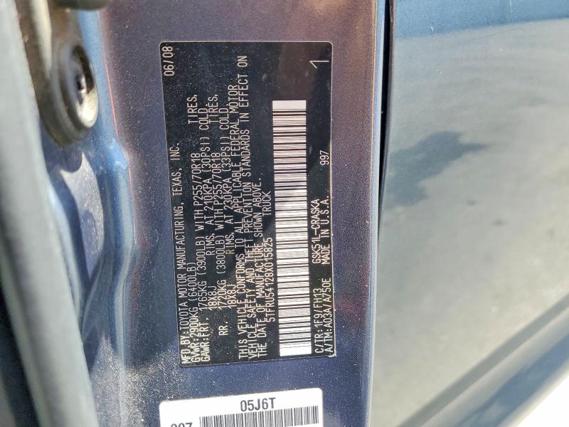 Продажа на аукционе авто 2008 Toyota Tundra, vin: 5TFRU54128X015825, номер лота: 50922936