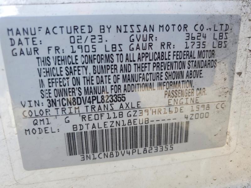 48577056 :رقم المزاد ، 3N1CN8DV4PL823355 vin ، 2023 Nissan Versa مزاد بيع