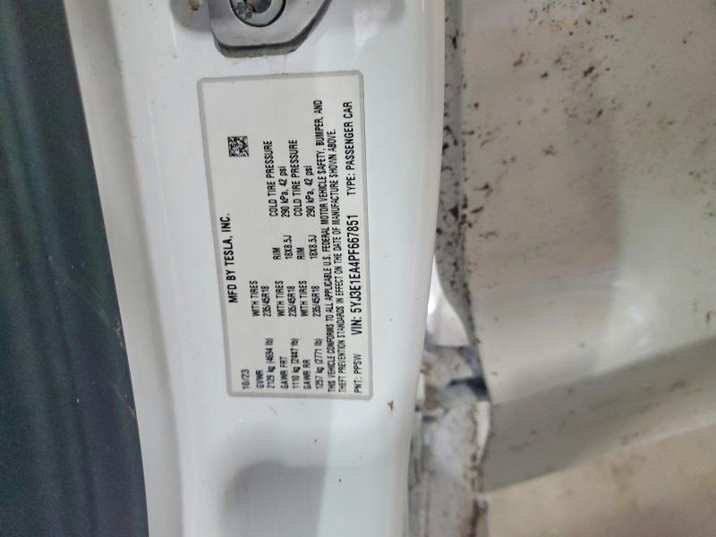 Aukcja sprzedaży 2023 Tesla Model 3, vin: 5YJ3E1EA4PF667851, numer aukcji: 51780456