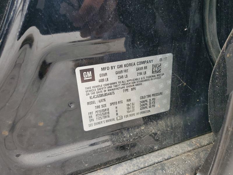 2018 Buick Encore მანქანა იყიდება აუქციონზე, vin: KL4CJGSB9JB544675, აუქციონის ნომერი: 49803866