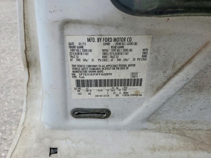 2015 Ford F150 მანქანა იყიდება აუქციონზე, vin: 1FTEX1EP3FFA22870, აუქციონის ნომერი: 51333546