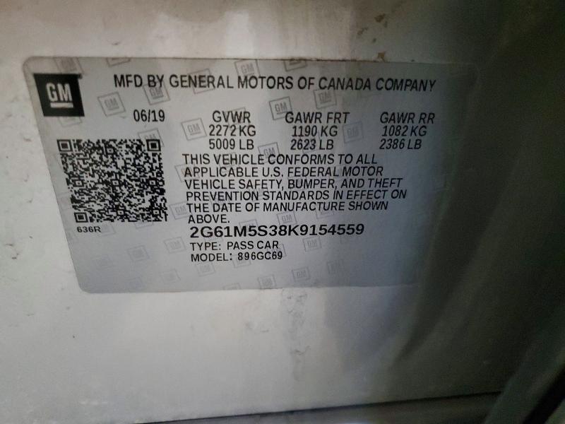 2019 Cadillac Xts მანქანა იყიდება აუქციონზე, vin: 2G61M5S38K9154559, აუქციონის ნომერი: 50636376