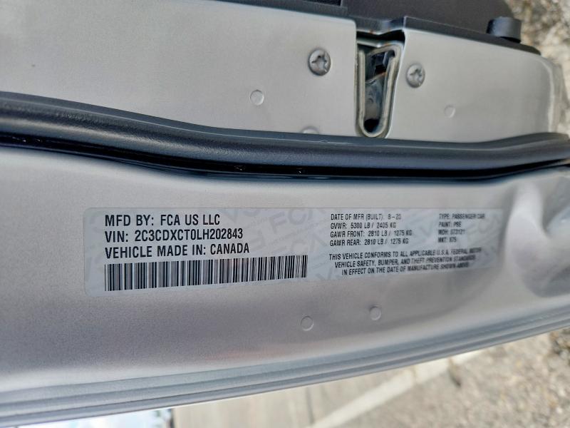 Продаж на аукціоні авто 2020 Dodge Charger, vin: 2C3CDXCT0LH202843, номер лоту: 48311816