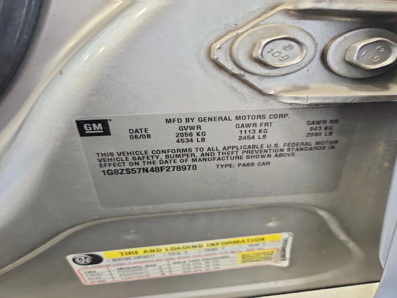 50694346 :رقم المزاد ، 1G8ZS57N48F278970 vin ، 2008 Saturn Aura مزاد بيع