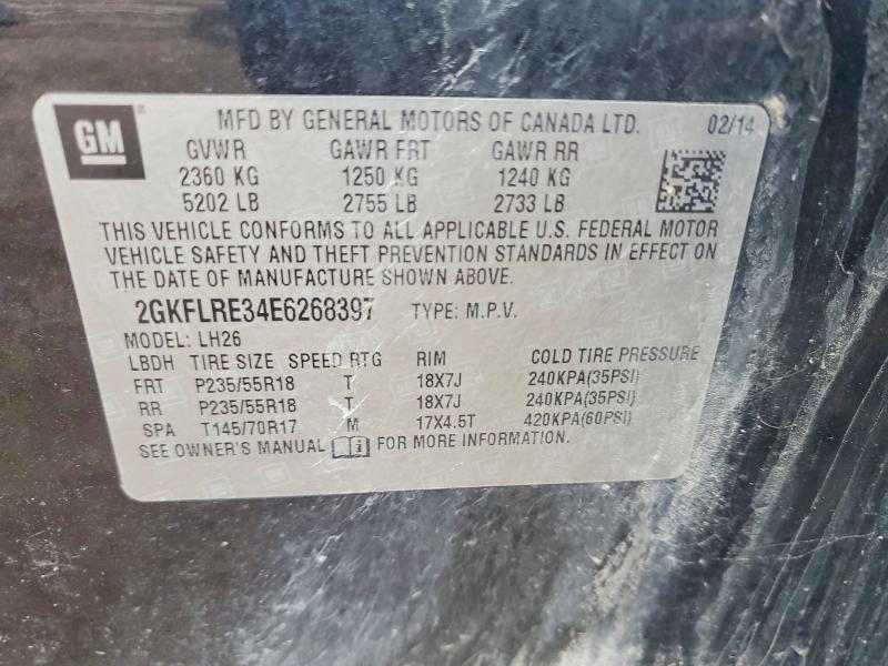 2014 Gmc Terrain მანქანა იყიდება აუქციონზე, vin: 2GKFLRE34E6268397, აუქციონის ნომერი: 48539926