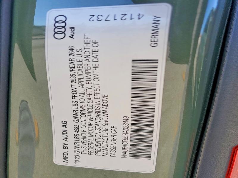 Aukcja sprzedaży 2024 Audi A5, vin: WAUFACF55RA023449, numer aukcji: 51369406