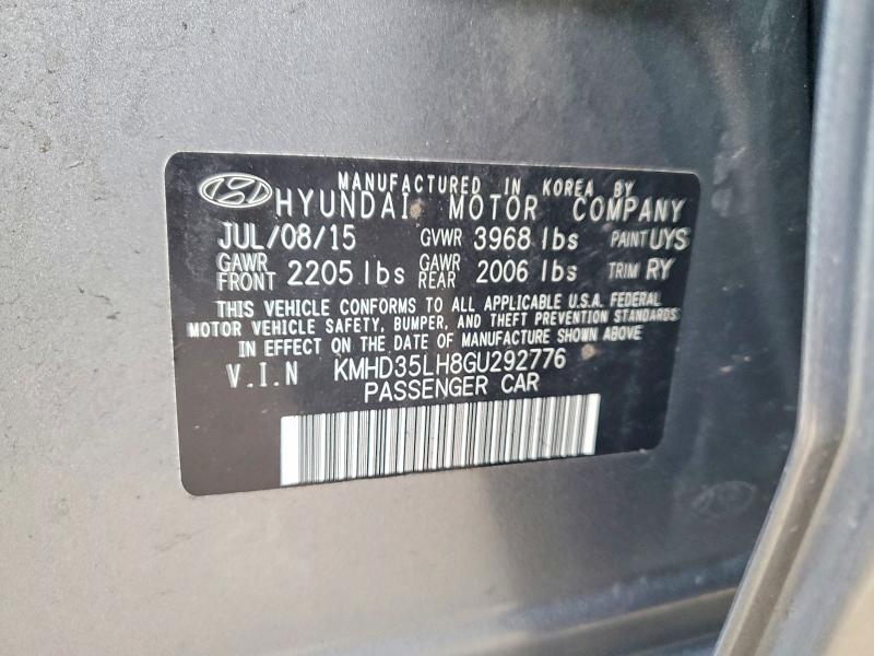 49461736 :رقم المزاد ، KMHD35LH8GU292776 vin ، 2016 Hyundai Elantra Gt مزاد بيع