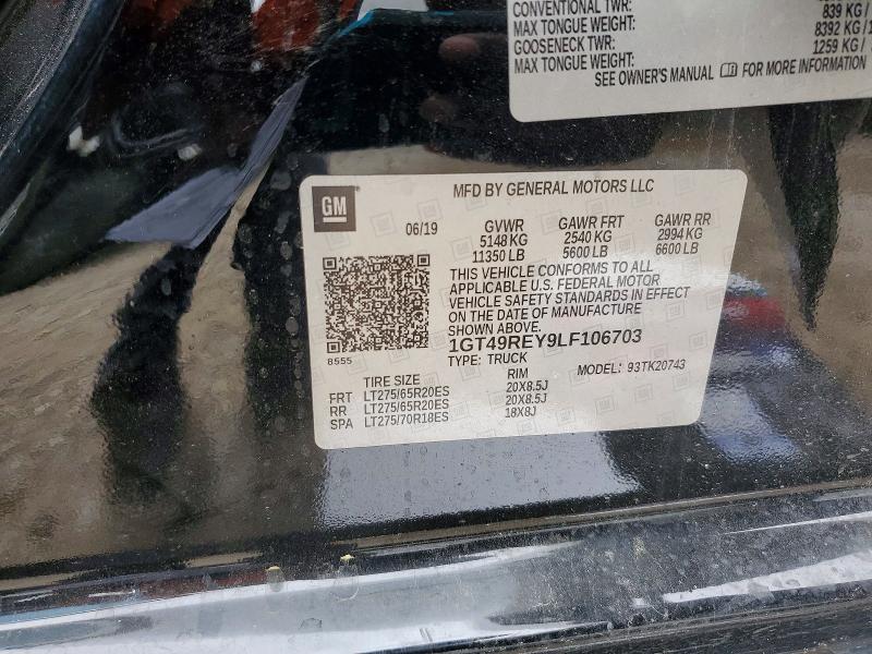 Продаж на аукціоні авто 2020 Gmc Sierra, vin: 1GT49REY9LF106703, номер лоту: 48089066