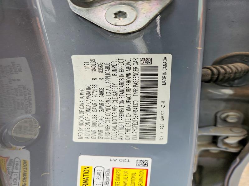 2022 Honda Civic მანქანა იყიდება აუქციონზე, vin: 2HGFE2F59NH541370, აუქციონის ნომერი: 51572796