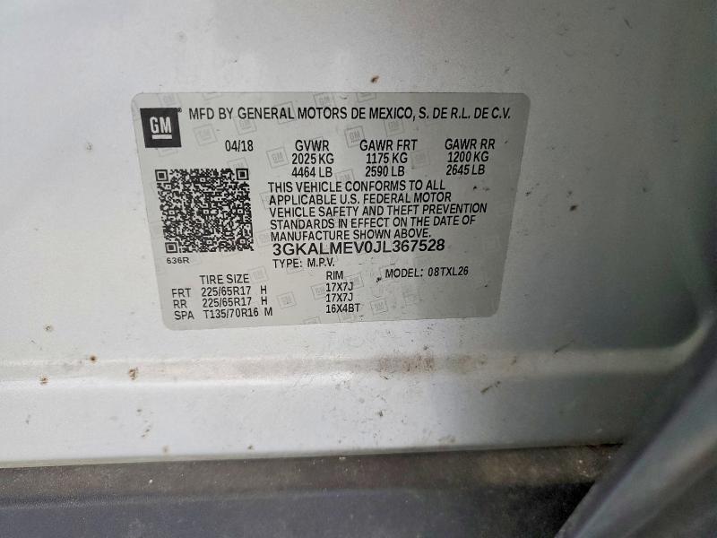 Aukcja sprzedaży 2018 Gmc Terrain, vin: 3GKALMEV0JL367528, numer aukcji: 48827456