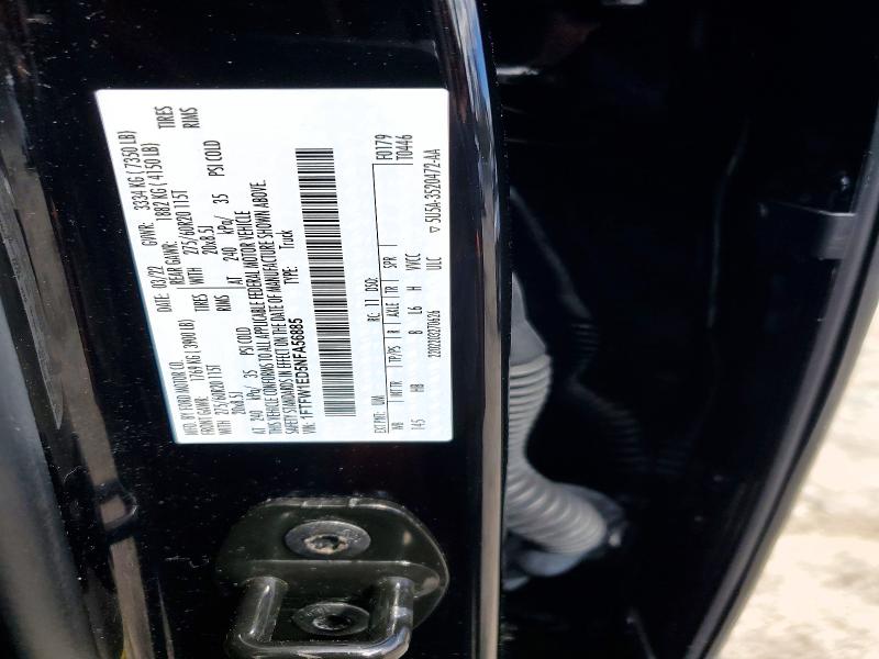 2022 Ford F150 მანქანა იყიდება აუქციონზე, vin: 1FTFW1ED5NFA56885, აუქციონის ნომერი: 48771316