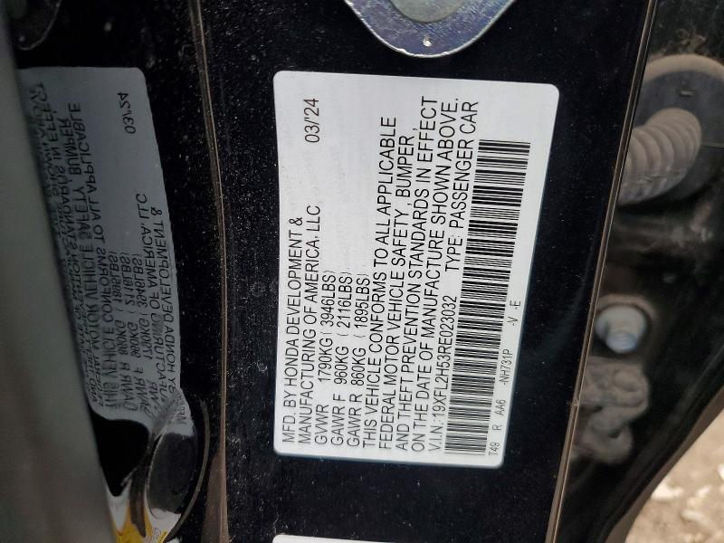 Aukcja sprzedaży 2024 Honda Civic, vin: 19XFL2H53RE023032, numer aukcji: 49311436