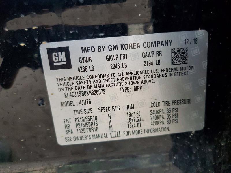 Продаж на аукціоні авто 2019 Buick Encore, vin: KL4CJ1SB0KB826072, номер лоту: 49369526
