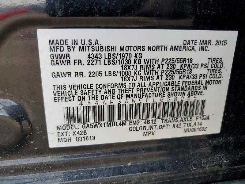 Продаж на аукціоні авто 2015 Mitsubishi Outlander Sport, vin: 4A4AP3AW5FE028255, номер лоту: 49460586