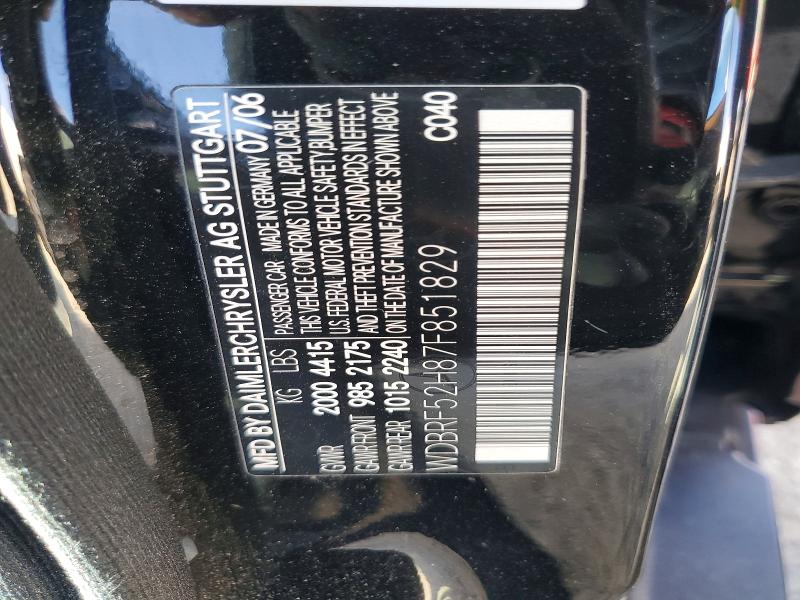 2007 Mercedes-benz C მანქანა იყიდება აუქციონზე, vin: WDBRF52H87F851829, აუქციონის ნომერი: 49427896