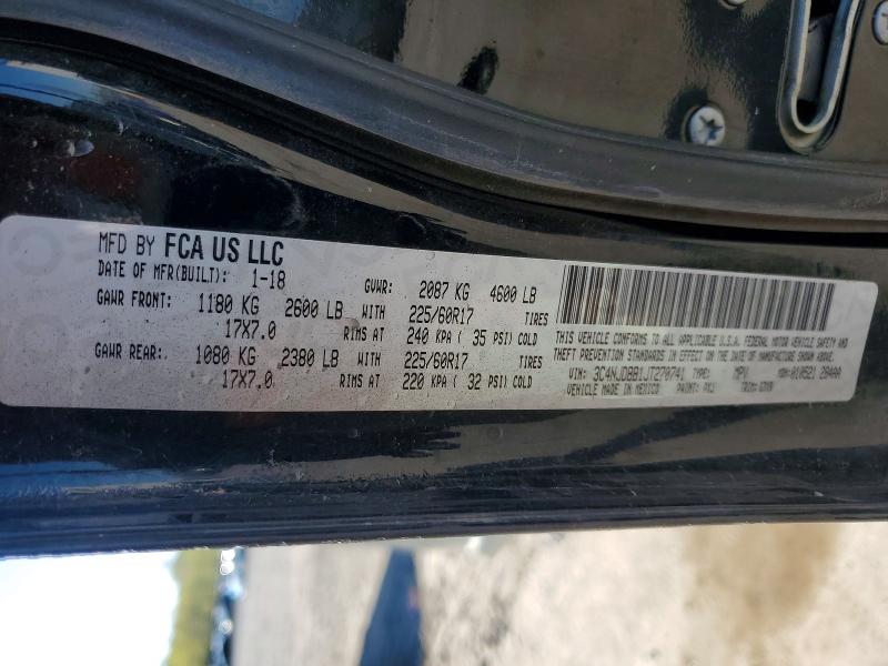 2018 Jeep Compass მანქანა იყიდება აუქციონზე, vin: 3C4NJDBB1JT270741, აუქციონის ნომერი: 50458216