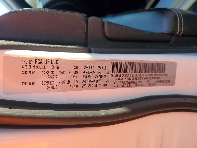 2016 Jeep Grand Cherokee მანქანა იყიდება აუქციონზე, vin: 1C4RJFCG5GC348952, აუქციონის ნომერი: 51184856