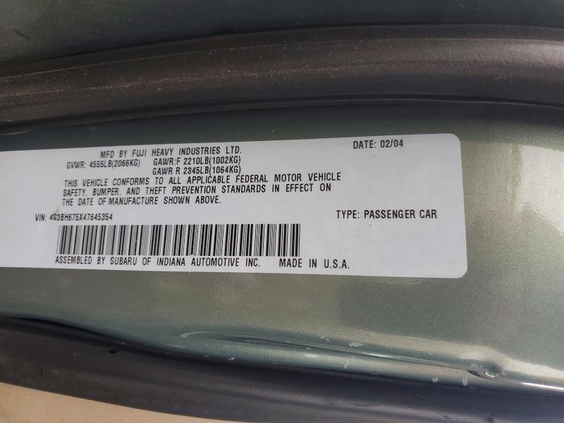 Продажа на аукционе авто 2004 Subaru Legacy, vin: 4S3BH675X47645354, номер лота: 50974226