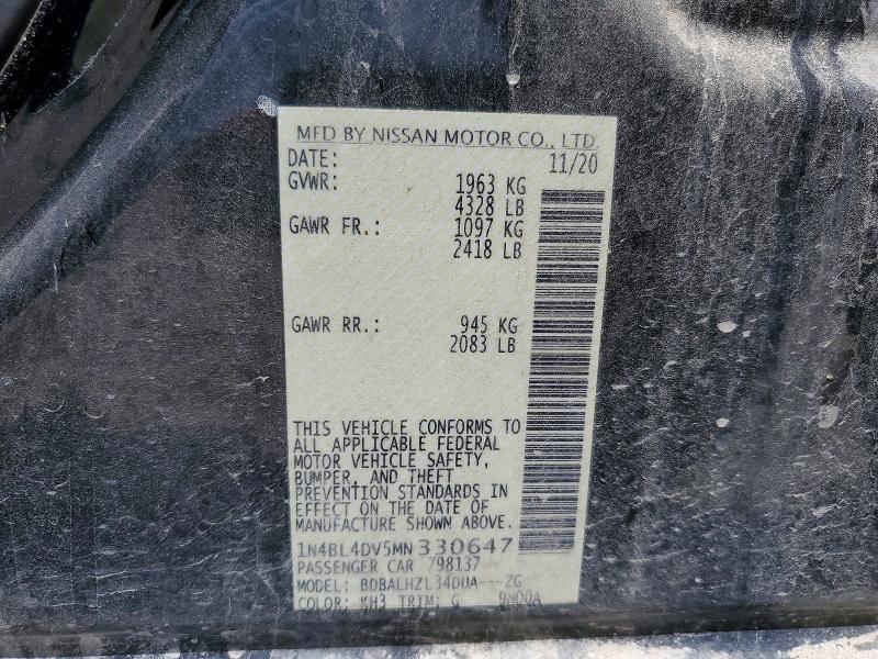 Продажа на аукционе авто 2021 Nissan Altima, vin: 1N4BL4DV5MN330647, номер лота: 49451886