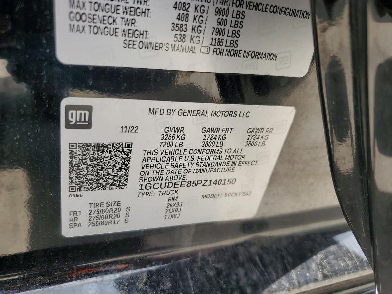 Продажа на аукционе авто 2023 Chevrolet Silverado, vin: 1GCUDEE85PZ140150, номер лота: 49730096
