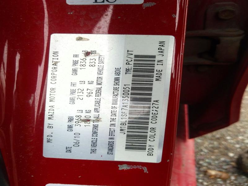 Продажа на аукционе авто 2010 Mazda 3, vin: JM1BL1SF7A1350051, номер лота: 49850286