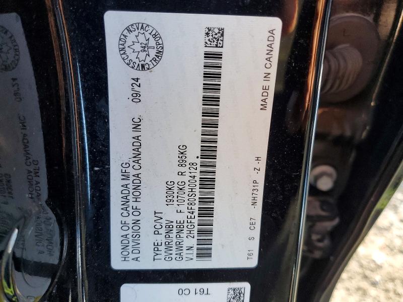 Продажа на аукционе авто 2025 Honda Civic, vin: 2HGFE4F80SH004128, номер лота: 49133166