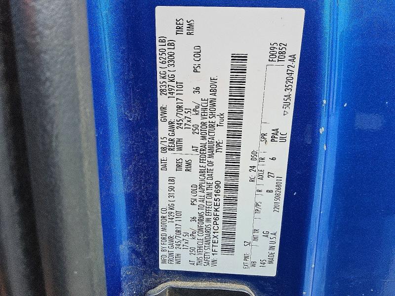 Aukcja sprzedaży 2015 Ford F150, vin: 1FTEX1CP6FKE51690, numer aukcji: 49289196