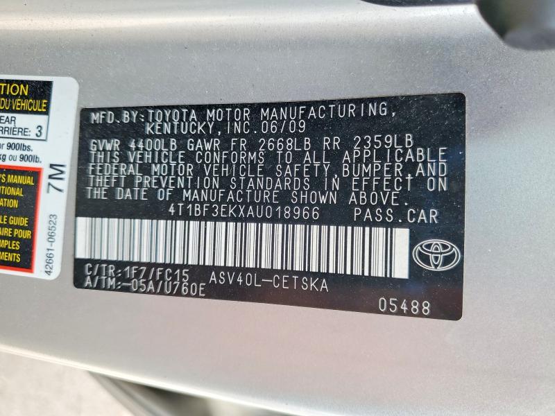 49984276 :رقم المزاد ، 4T1BF3EKXAU018966 vin ، 2010 Toyota Camry مزاد بيع