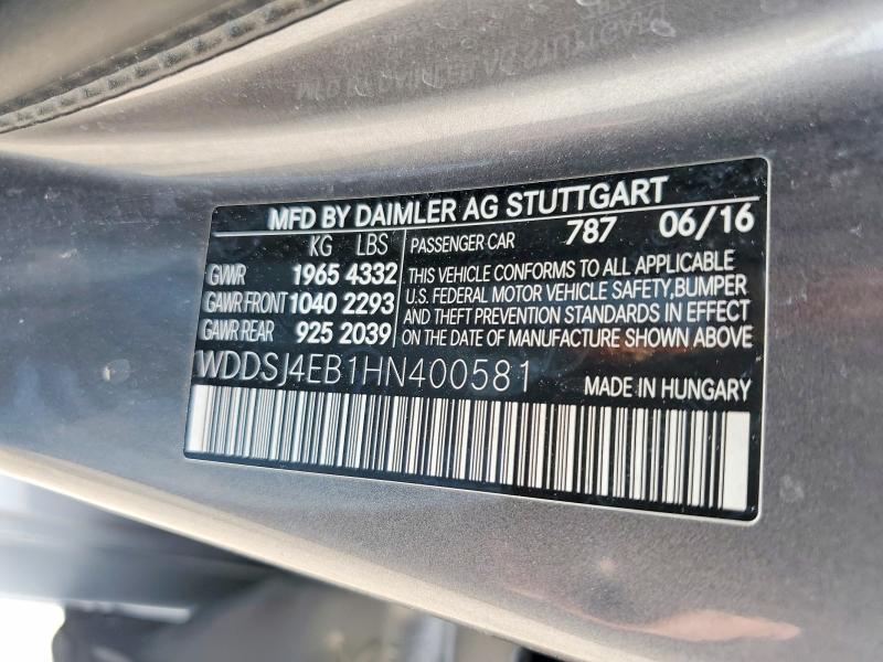 Aukcja sprzedaży 2017 Mercedes-benz Cla, vin: WDDSJ4EB1HN400581, numer aukcji: 50231076
